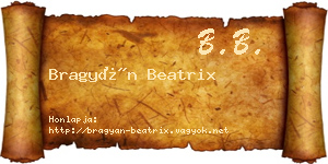Bragyán Beatrix névjegykártya